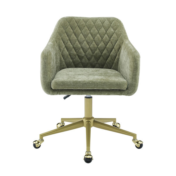 Imogen Green and Gold Quilted Office Chair, image 6