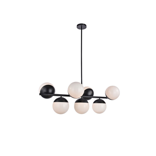 Eclipse Black and Frosted White 17-Inch Seven-Light Pendant, image 3