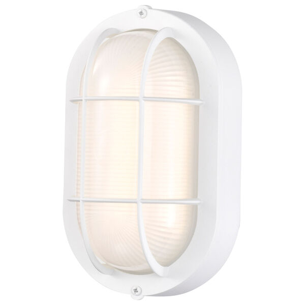 White LED Small Oval Bulk Head Outdoor Wall Mount with Glass, image 3