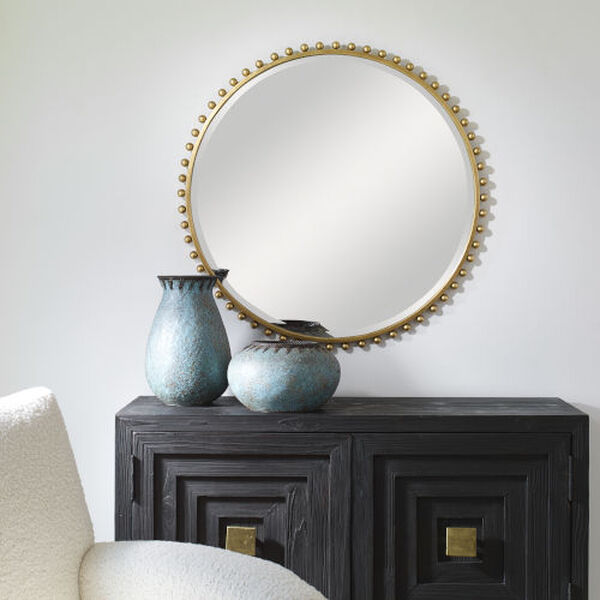 Taza Gold 32-Inch x 32-Inch Round Wall Mirror, image 3