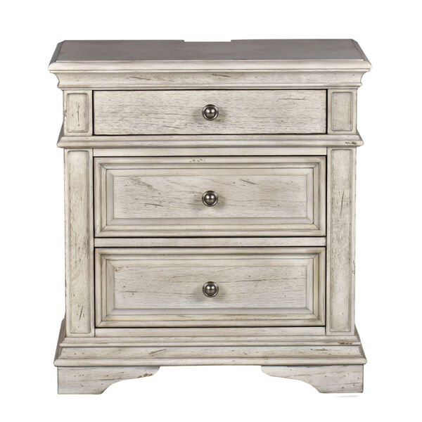 Highland Park Distressed Rustic Ivory Nightstand, image 3