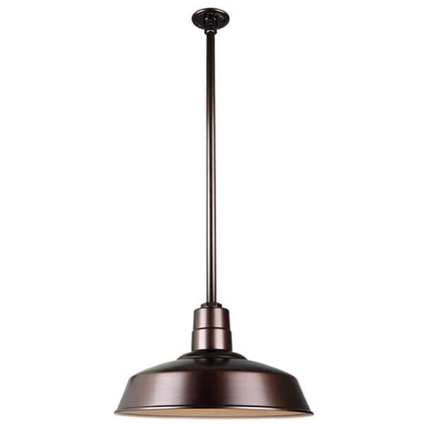 Warehouse Oil Rubbed Bronze 18-Inch Pendant with 36-Inch Downrod, image 1