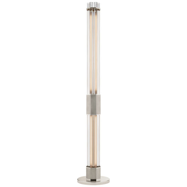 Fascio Large Floor Lamp in Polished Nickel with Crystal by Lauren Rottet, image 1