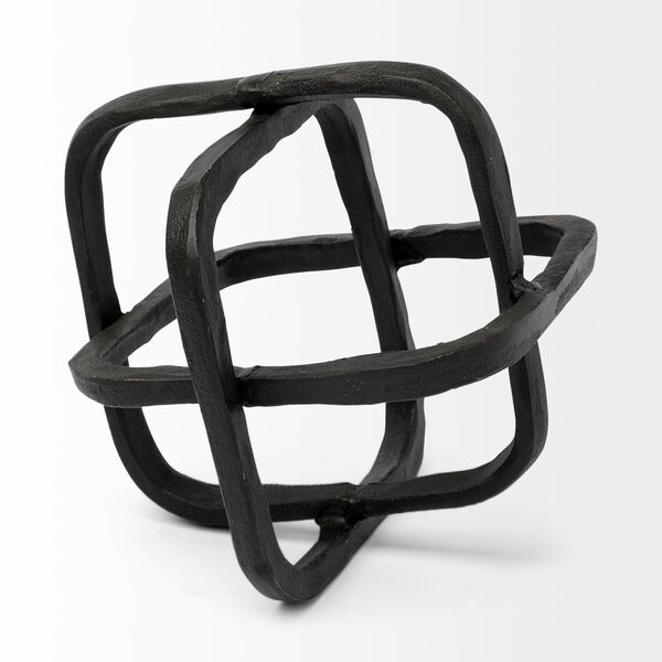 Willem I Black Metal Open Cube Decor Object, image 3