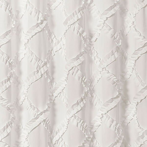 Ruffle Diamond White 72 In. Shower Curtain, image 3