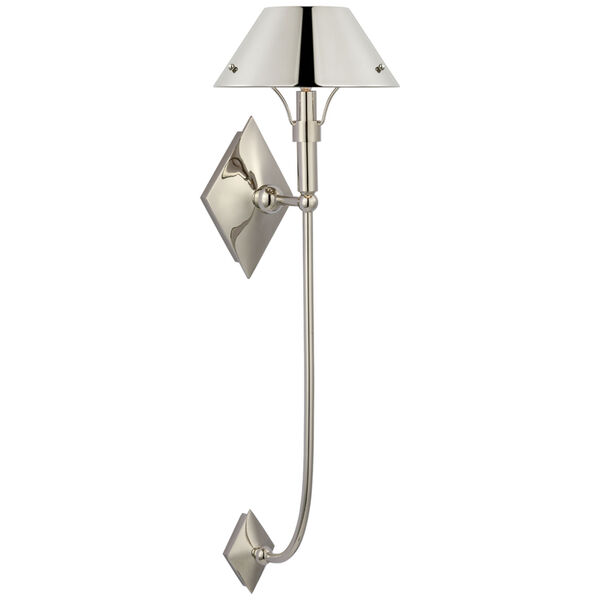 Turlington Xl Sconce in Polished Nickel with Polished Nickel Shade by Thomas O'Brien, image 1