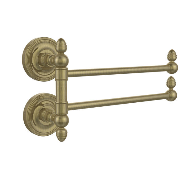 Prestige Regal Collection 2 Swing Arm Towel Rail, Antique Brass, image 1