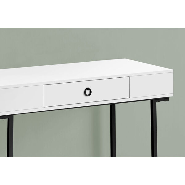 White and Black Writing Desk with One Drawer, image 3