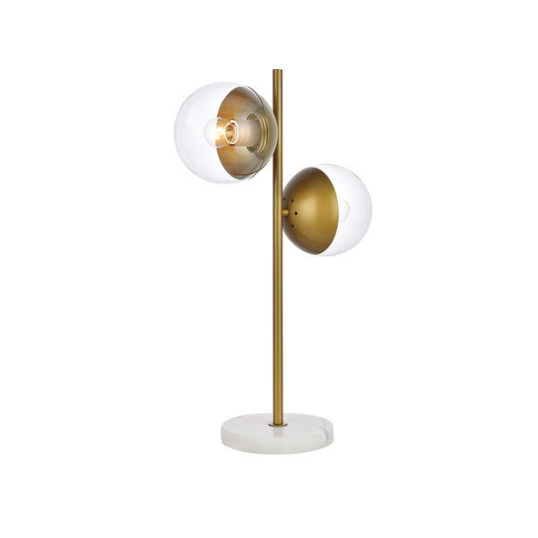 Eclipse Brass Two-Light Table Lamp, image 3