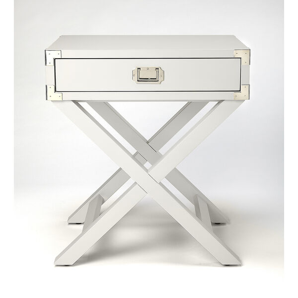 Anew White Campaign Side Table, image 3