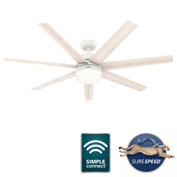 Phenomenon Matte White 60-Inch Ceiling Fan with LED Light Kit and Wall Control, image 3