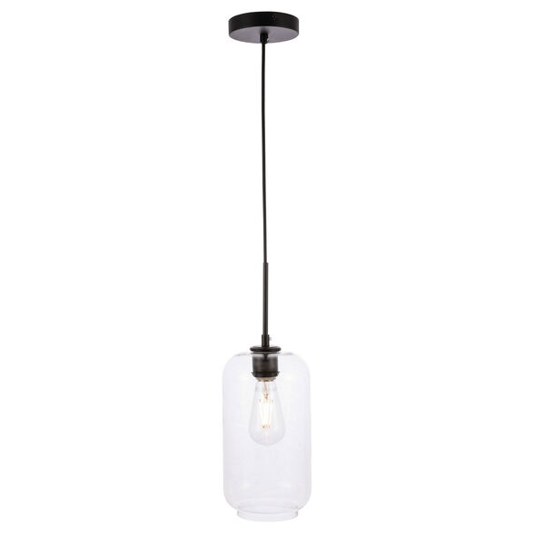 Collier Black Six-Inch One-Light Mini Pendant with Clear Glass, image 1