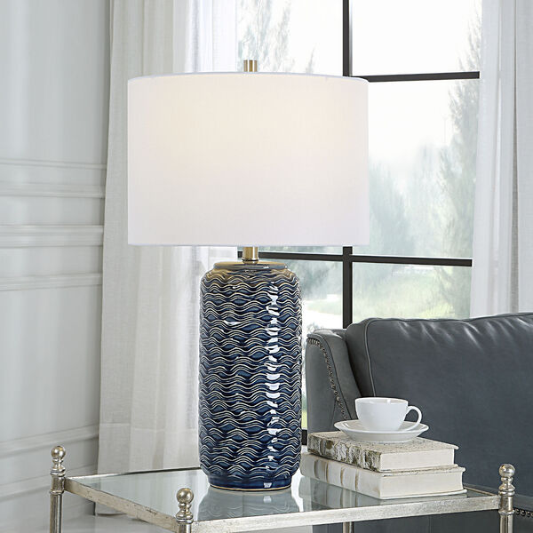 Afton Blue Waves One-Light Table Lamp, image 2