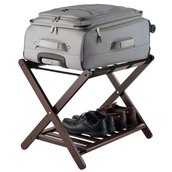 Remy Cappuccino Luggage Rack with Shelf, image 5