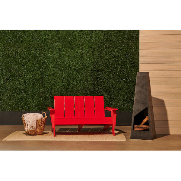 Modern Wooden Adirondack Loveseat in Red  - (Open Box), image 1