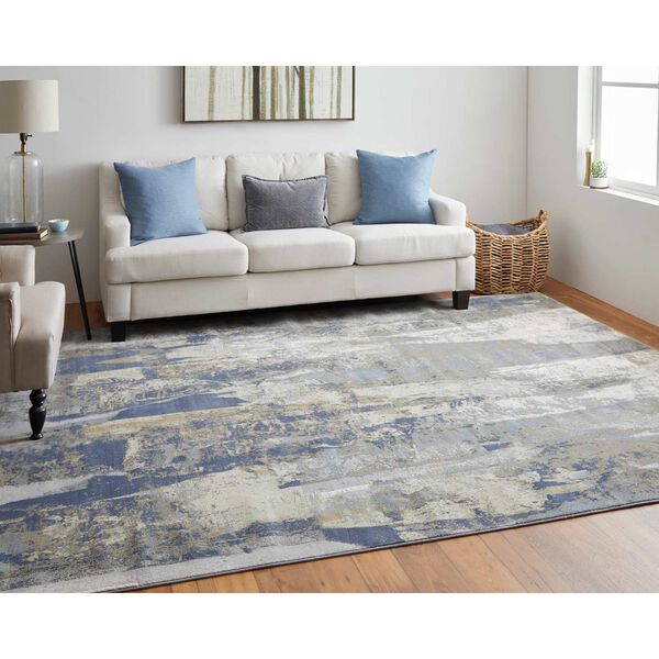 Clio Blue Gray Tan Rectangular 3 Ft. 10 In. x 6 Ft. Area Rug, image 2