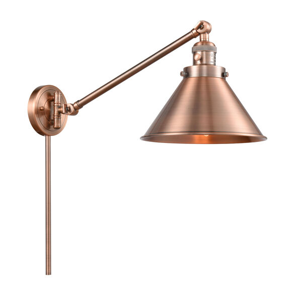 Briarcliff Antique Copper One-Light Swing Arm Wall Sconce, image 1