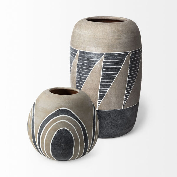 Cove Gray and Brown Ceramic Vase, image 3