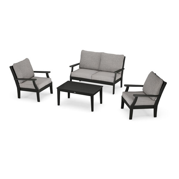 Braxton Black and Grey Mist Deep Seating Chair Set, 4-Piece, image 1