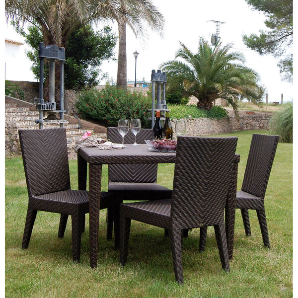 Soho Five-Piece Square Dining Side Chair Set with Cushions, image 3