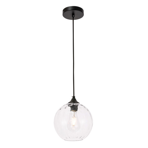 Cashel Black Eight-Inch One-Light Mini Pendant with Clear Glass, image 4
