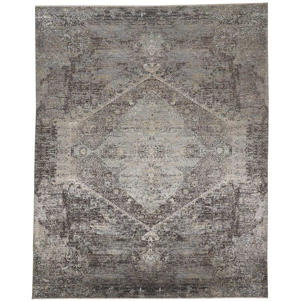 Sarrant Casual Distressed Gray Silver Ivory Area Rug, image 1