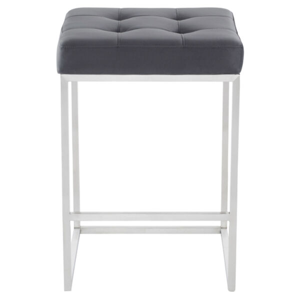 Chi Tarnished Silver and Stainless Steel Counter Stool, image 2