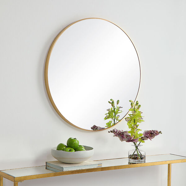 Linden Rose Gold 24-inch Round Wall Mirror - (Open Box), image 4