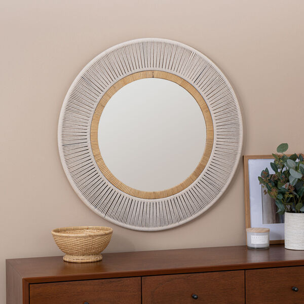 Garrison Natural and White 36 x 35-Inch Wall Mirror, image 1