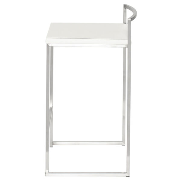Genoa White and SIlver Counter Stool, image 3