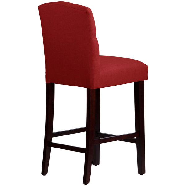 Linen Antique Red 46-Inch Tufted Arched Bar stool, image 4