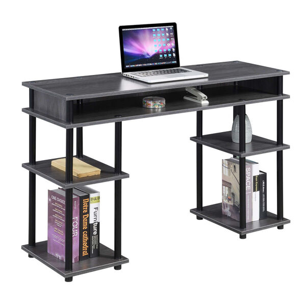 Designs2Go Charcoal Gray and Black Student Desk, image 4