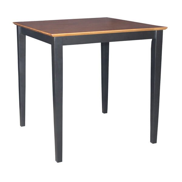 Black and Cherry 36-Inch Counter Height Table with Four Counter Stool, Five-Piece, image 3