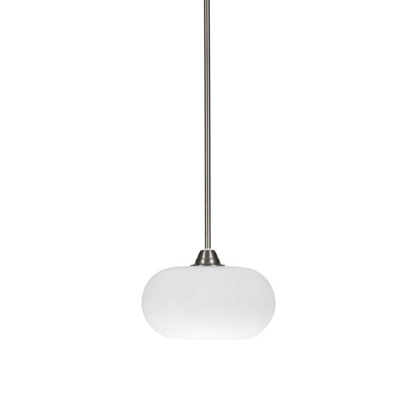 Paramount Brushed Nickel One-Light 10-Inch Pendant with White Muslin Glass, image 1