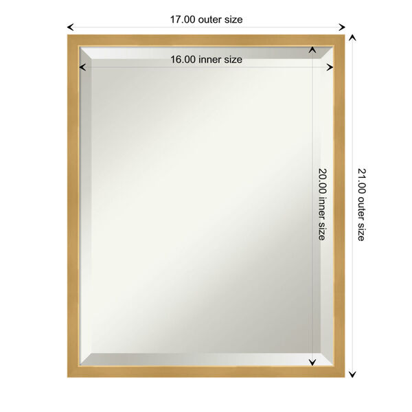Polished Brass and Gold 17W X 21H-Inch Decorative Wall Mirror, image 6