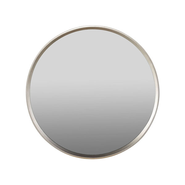Nomad Brushed Steel Round Wall Mirror, image 1