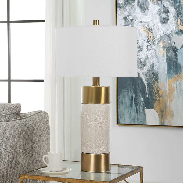 Adelia Ivory and Brass Table Lamp, image 3