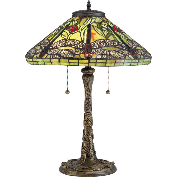 Tiffany Architectural Bronze 24-Inch Two-Light Table Lamp, image 1