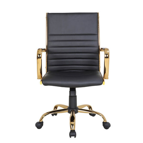Master Gold and Black Faux Leather Office Chair, image 5