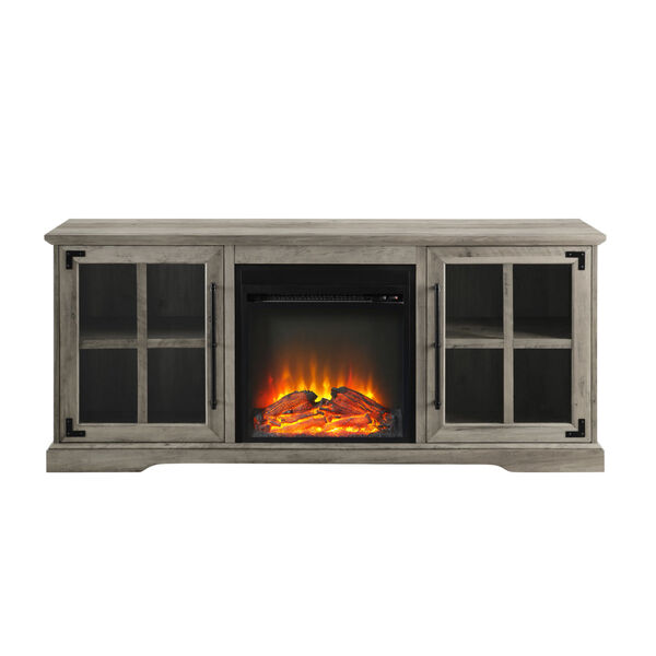 Abigail Gray Fireplace Console with Two Door, image 3