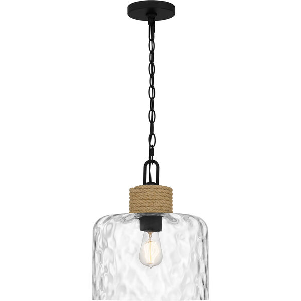Baltic Matte Black and Natural One-Light Pendant, image 5