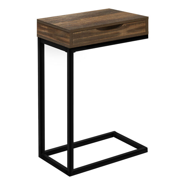 Brown and Black Rectangle End Table, image 1
