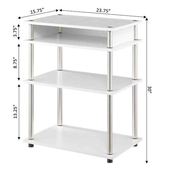Designs2Go White Printer Stand with Shelves, image 5