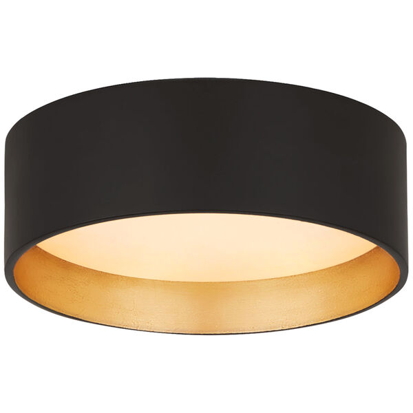 Shaw Mini Solitaire Flush Mount in Matte Black and Gild with White Glass by Studio VC, image 1