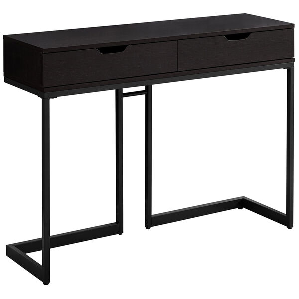 Cappuccino and Black 12-Inch Console Table, image 1