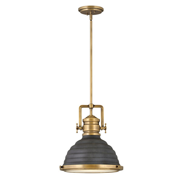 Keating Heritage Brass With Aged Zinc One-Light Pendant, image 1
