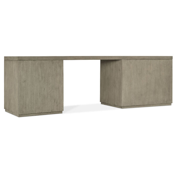 Linville Falls Smoked Gray 96-Inch Desk with One File and Open Desk Cabinet, image 2