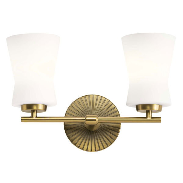 Brianne Brushed Natural Brass Two-Light Bath Vanity, image 2