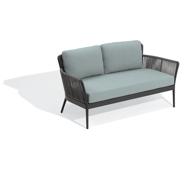 Nette Carbon and Seafoam Outdoor Loveseat, image 1