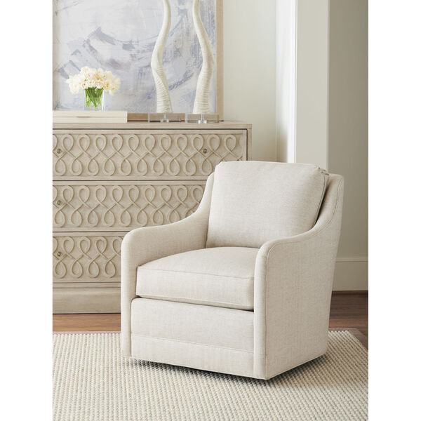 Upholstery White Glennhaven Swivel Chair, image 3